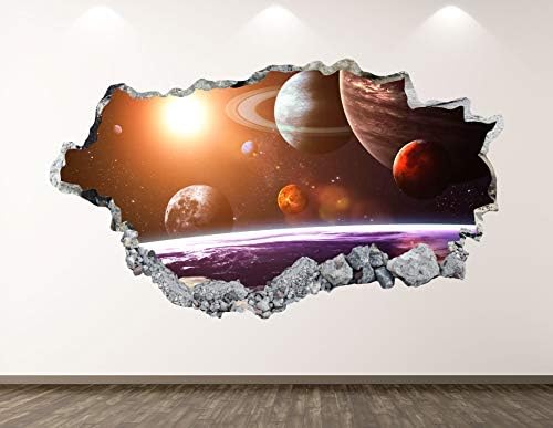 Западна планина Галакси вселенска wallидна декорална уметност декор 3Д размачкана деца Универзум налепница Мурал расадник Дома